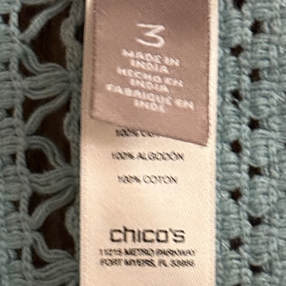 Chico's Light Blue Open Knit Vest - Picture 3 of 3